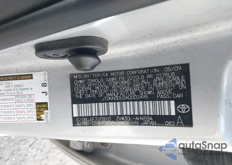 2010 Toyota Prius Ii z USA, uszkodzony, nr VIN JTDKN3DU3A0002495